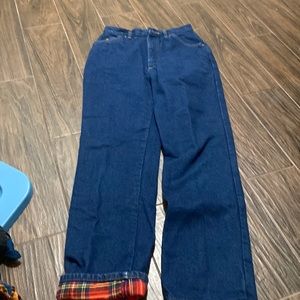 Vintage LL bean jeans with plaid lining